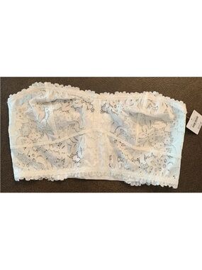 Anthropologie off white ivory bra small strapless New NWT lace bridal wedding